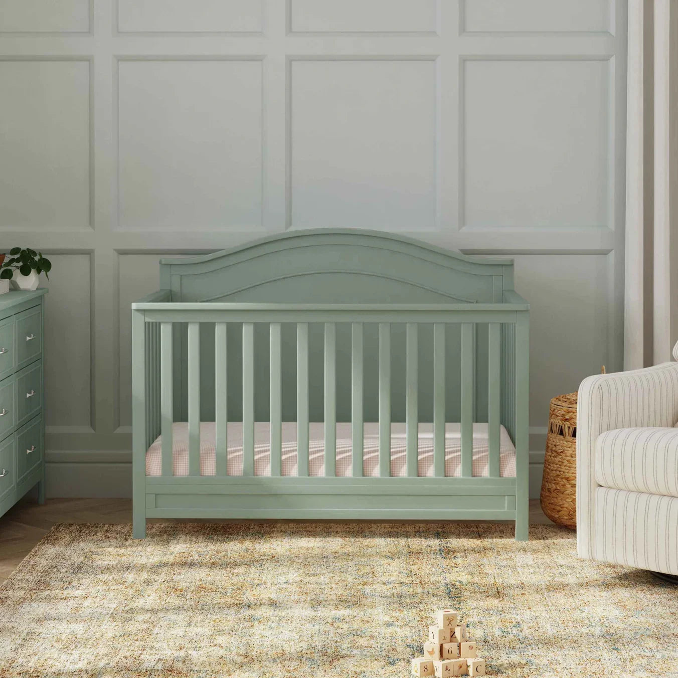Charlie 4-In-1 Convertible Crib in Light Sage