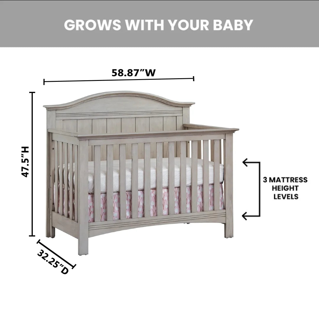 Sheridan 4 in 1 Convertible Crib Stone Wash