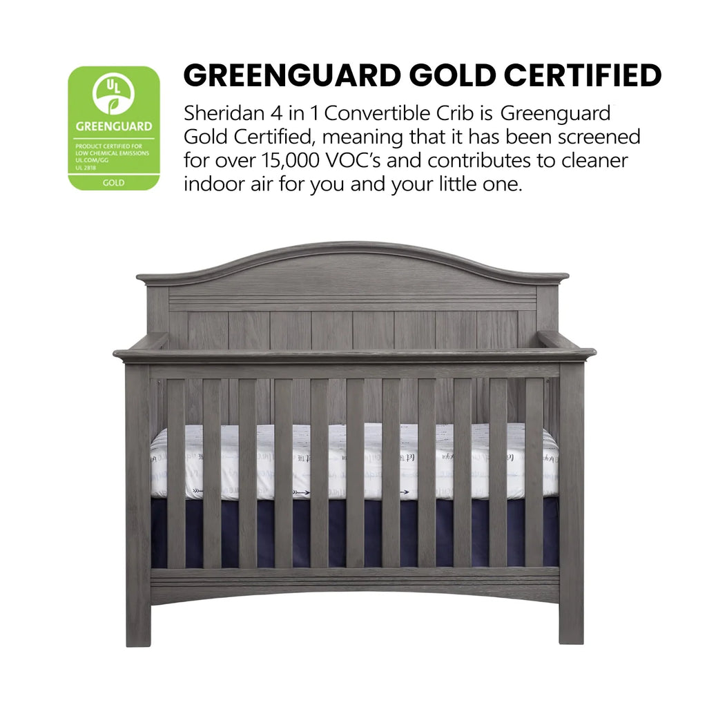 Sheridan 4-In-1 Convertible Crib, Graphite Gray