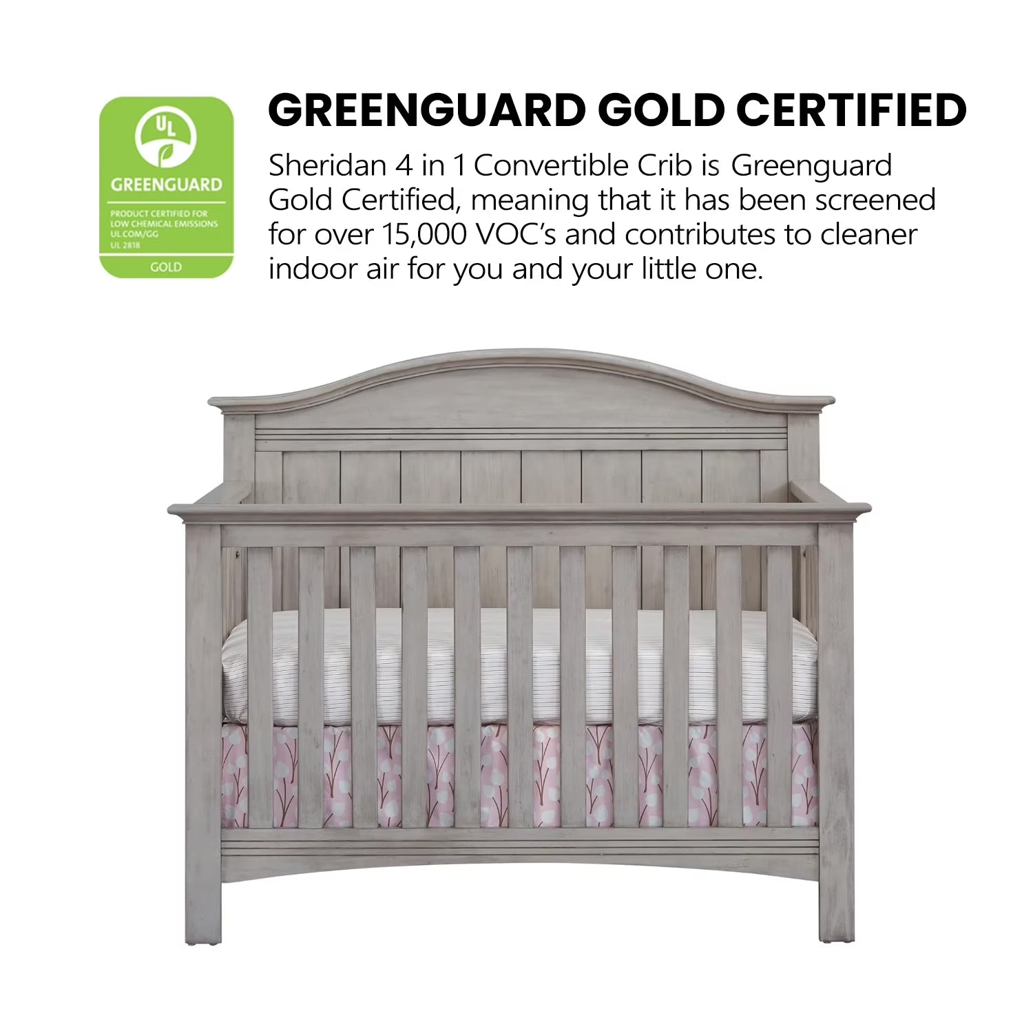 Sheridan 4 in 1 Convertible Crib Stone Wash