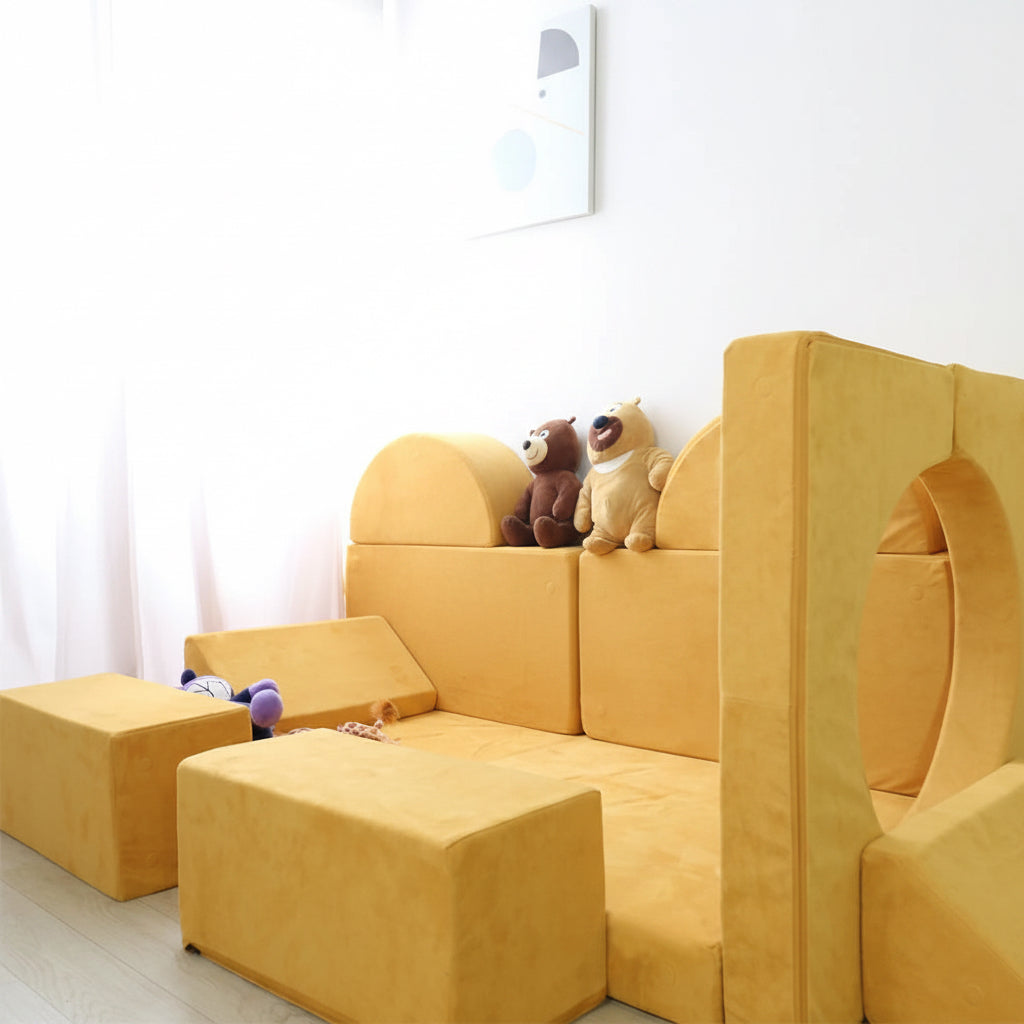 Saien Modern Furniture Kids' Sofa, Toddler Sofa Set, Children'S Play Toy, 12-Module Foam Chair Bed, Kids' Sectional Sofa