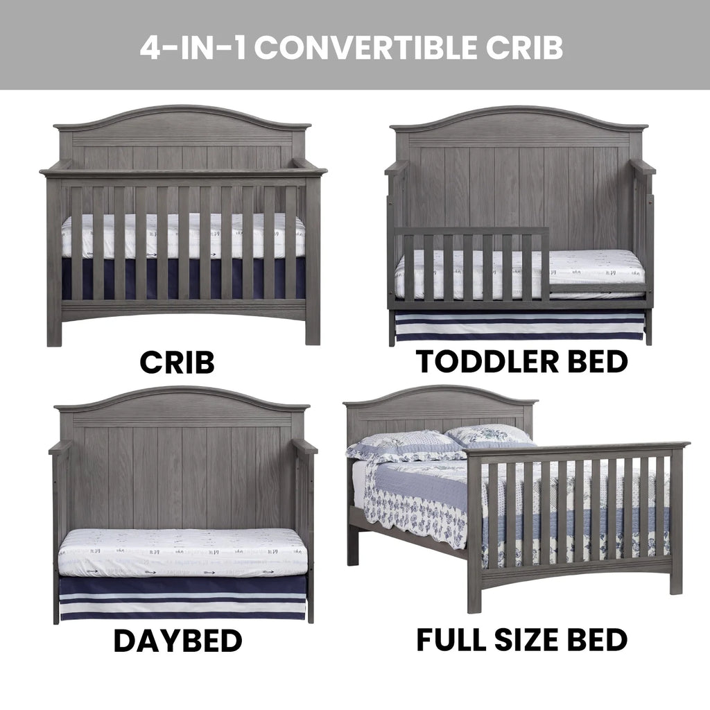 Sheridan 4-In-1 Convertible Crib, Graphite Gray