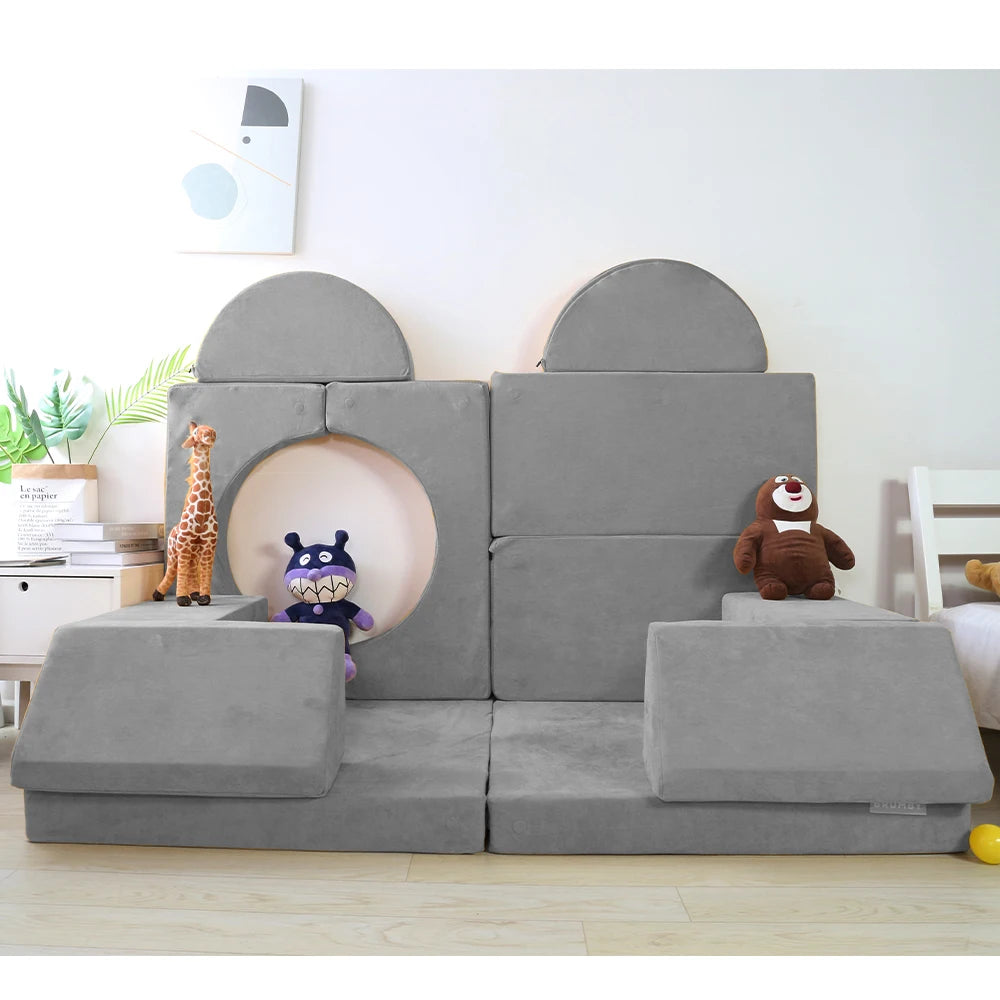 Saien Modern Furniture Kids' Sofa, Toddler Sofa Set, Children'S Play Toy, 12-Module Foam Chair Bed, Kids' Sectional Sofa