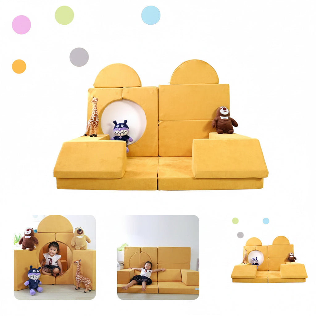 Saien Modern Furniture Kids' Sofa, Toddler Sofa Set, Children'S Play Toy, 12-Module Foam Chair Bed, Kids' Sectional Sofa